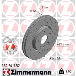 Tarcza hamulcowa ZIMMERMANN 430.2615.52