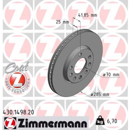 Tarcza hamulcowa ZIMMERMANN 430.1498.20