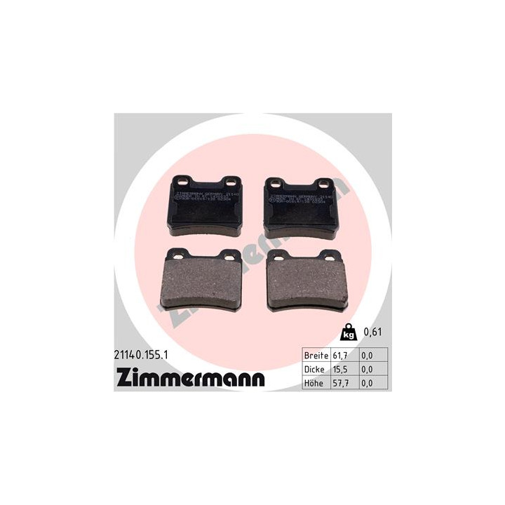 Klocki hamulcowe ZIMMERMANN 21140.155.1
