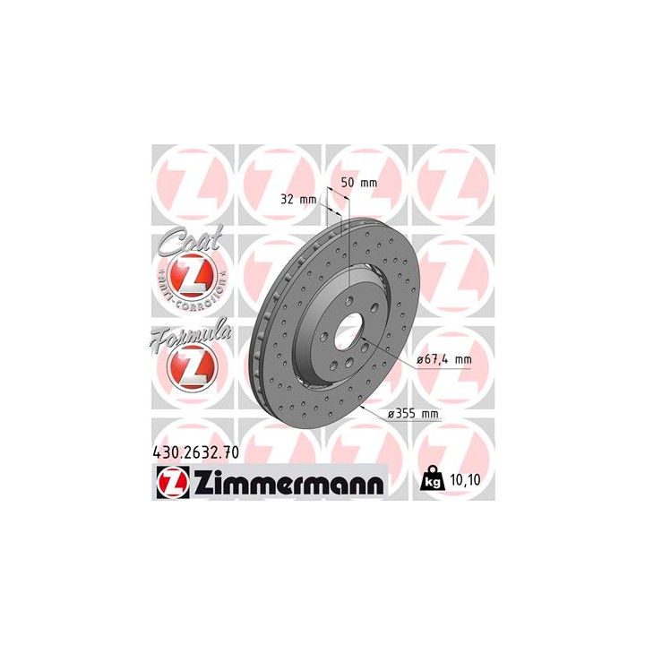 Tarcza hamulcowa ZIMMERMANN 430.2632.70