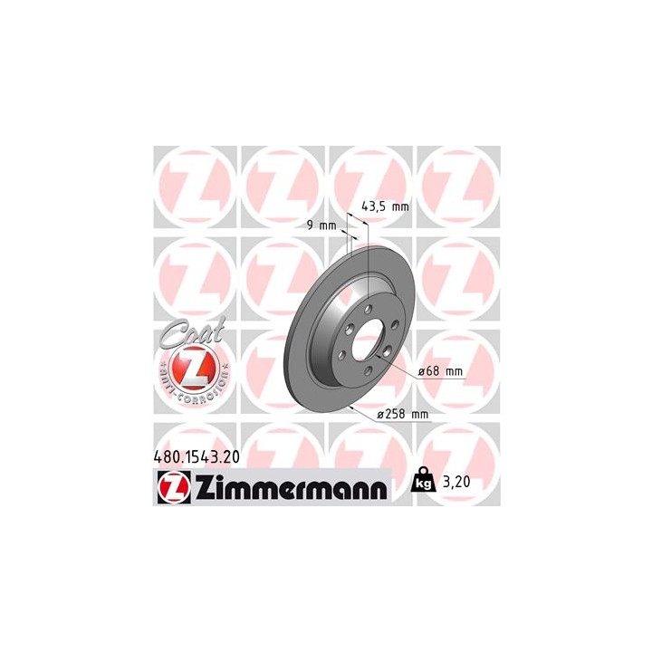 Tarcza hamulcowa ZIMMERMANN 480.1543.20