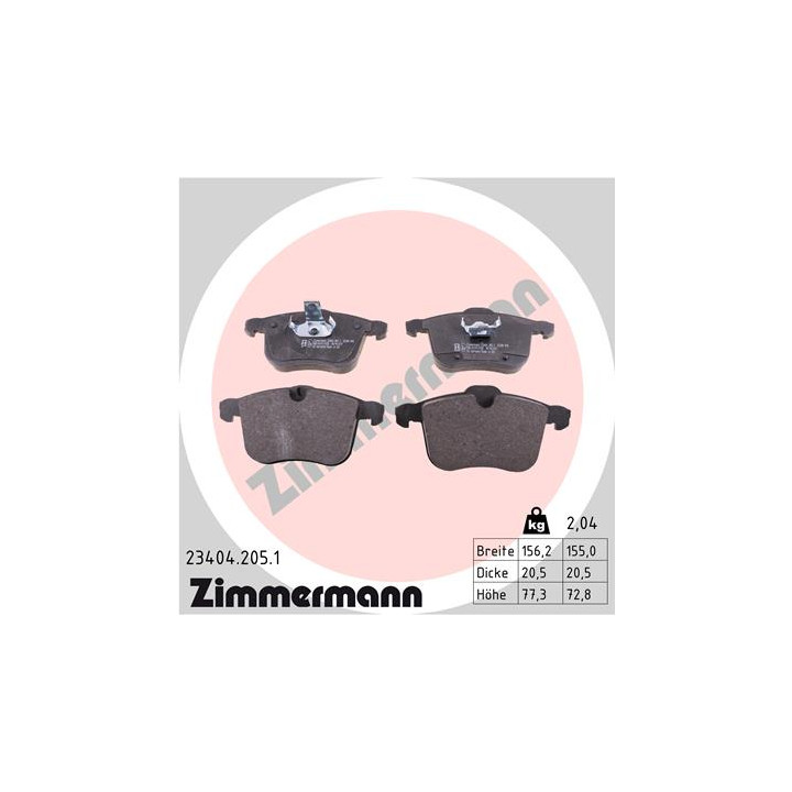 Klocki hamulcowe ZIMMERMANN 23404.205.1