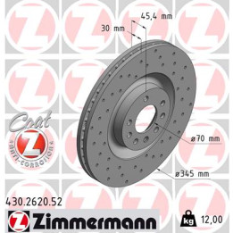 Tarcza hamulcowa ZIMMERMANN 430.2620.52
