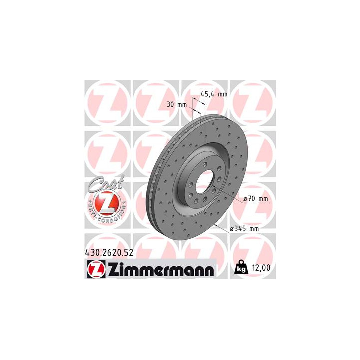 Tarcza hamulcowa ZIMMERMANN 430.2620.52