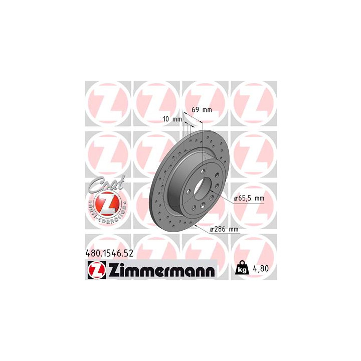 Tarcza hamulcowa ZIMMERMANN 480.1546.52