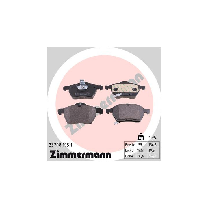 Klocki hamulcowe ZIMMERMANN 23798.195.1