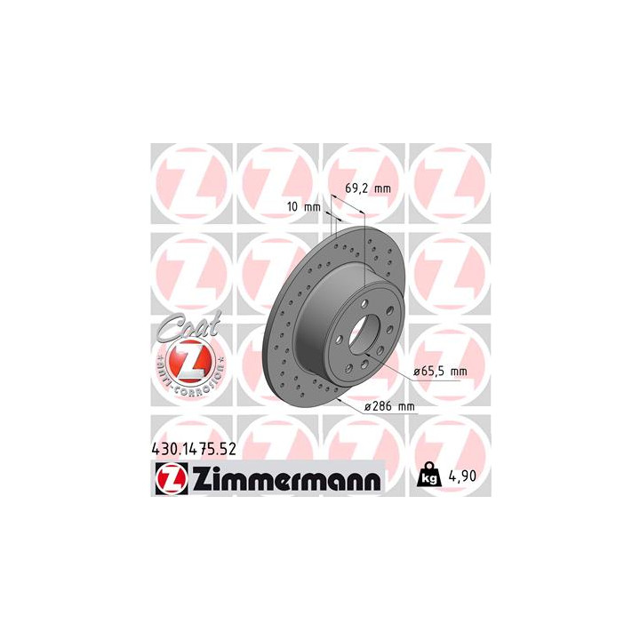 Tarcza hamulcowa ZIMMERMANN 430.1475.52