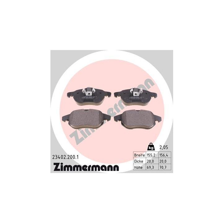 Klocki hamulcowe ZIMMERMANN 23402.200.1