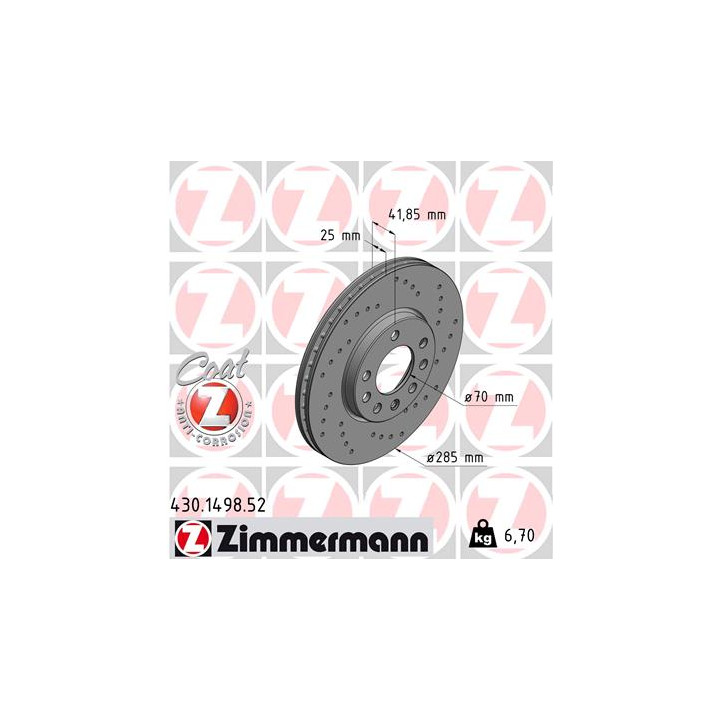 Tarcza hamulcowa ZIMMERMANN 430.1498.52