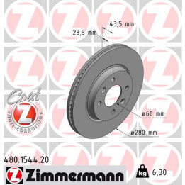 Tarcza hamulcowa ZIMMERMANN 480.1544.20