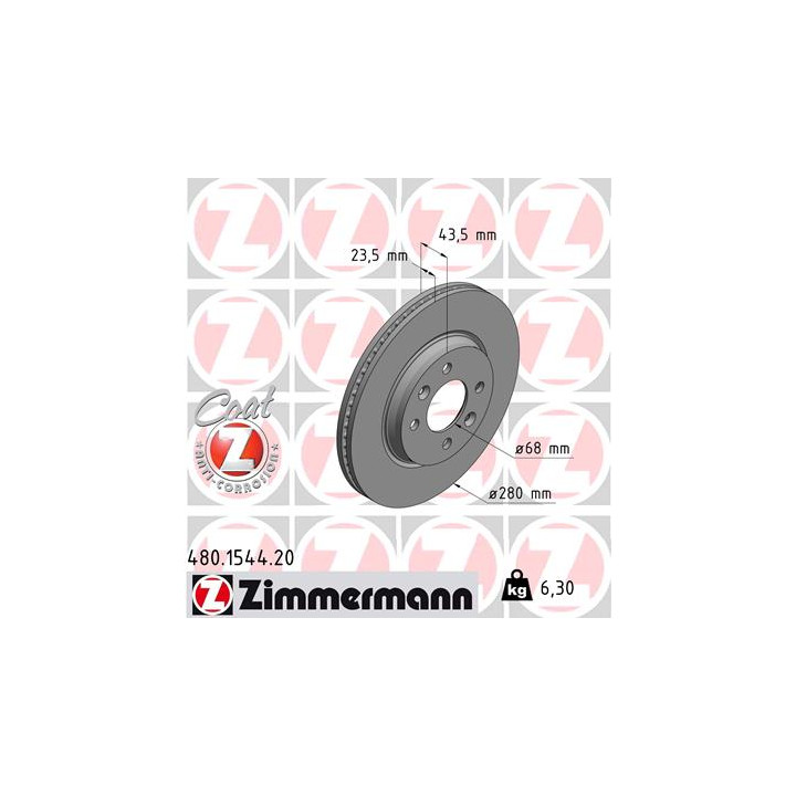 Tarcza hamulcowa ZIMMERMANN 480.1544.20