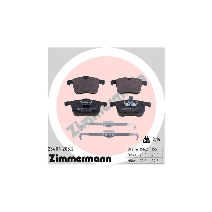 Klocki hamulcowe ZIMMERMANN 23404.205.2