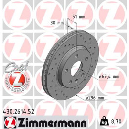 Tarcza hamulcowa ZIMMERMANN 430.2614.52