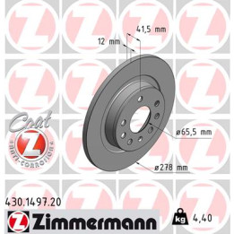 Tarcza hamulcowa ZIMMERMANN 430.1497.20