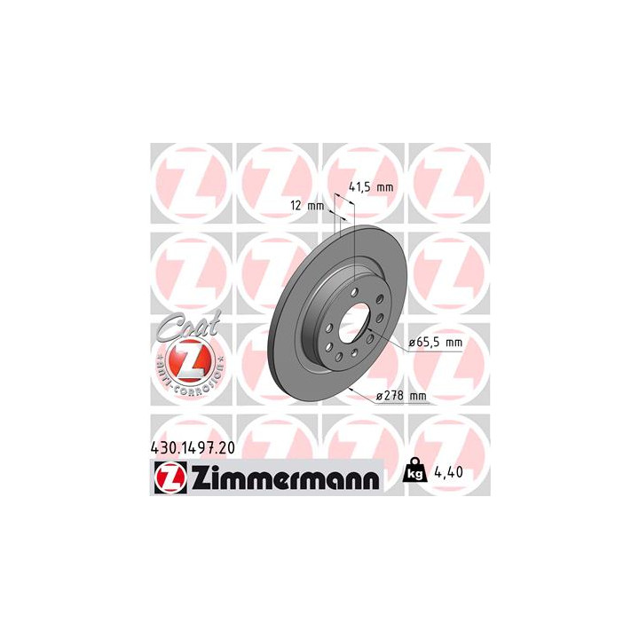 Tarcza hamulcowa ZIMMERMANN 430.1497.20