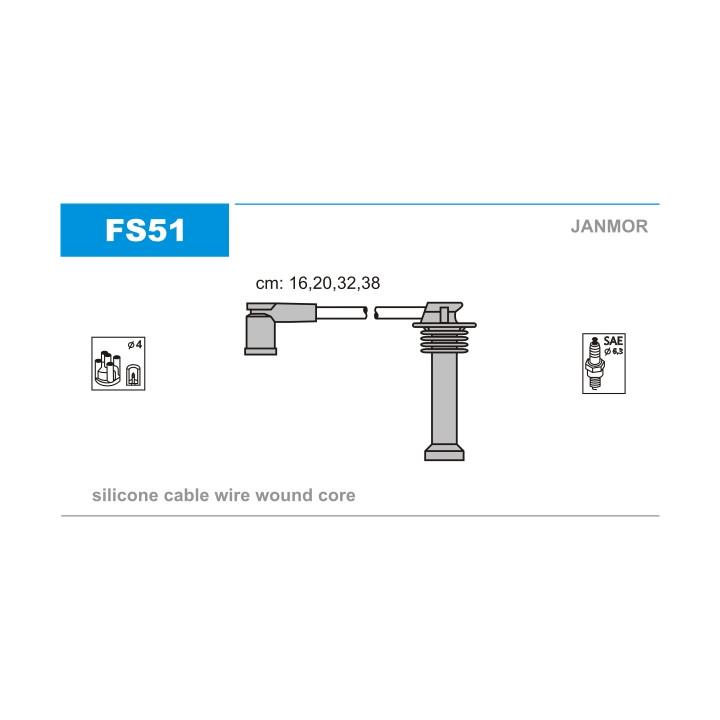 Zestaw przewodów zapłonowych JANMOR FS51