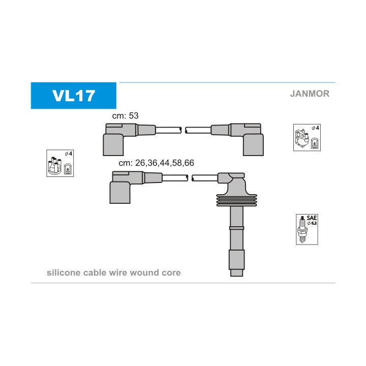 Zestaw przewodów zapłonowych JANMOR VL17