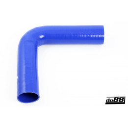 Przewód silikonowy niebieski 90° długie ramiona 3'' (76mm)