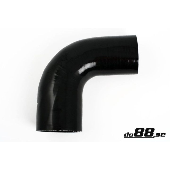 Przewód silikonowy czarny 90° 3 – 25 - 3 – 5'' (83-89mm)