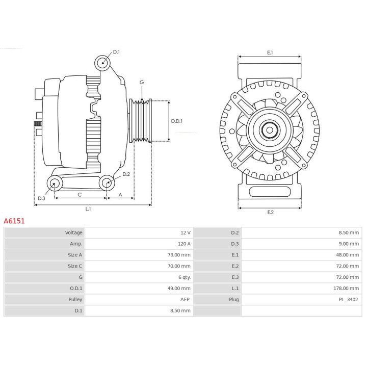 Alternator AS-PL A6151