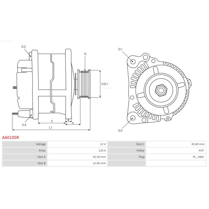 Alternator AS-PL A6010SR