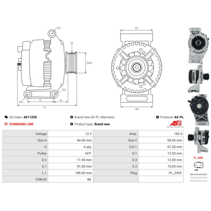 Alternator AS-PL A01120S