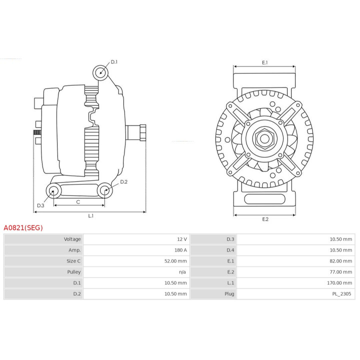 Alternator AS-PL A0821(SEG)