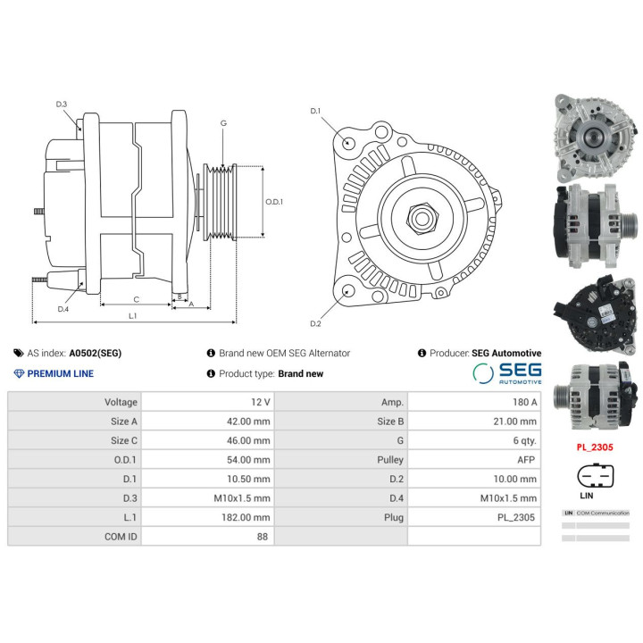 Alternator AS-PL A0502(SEG)