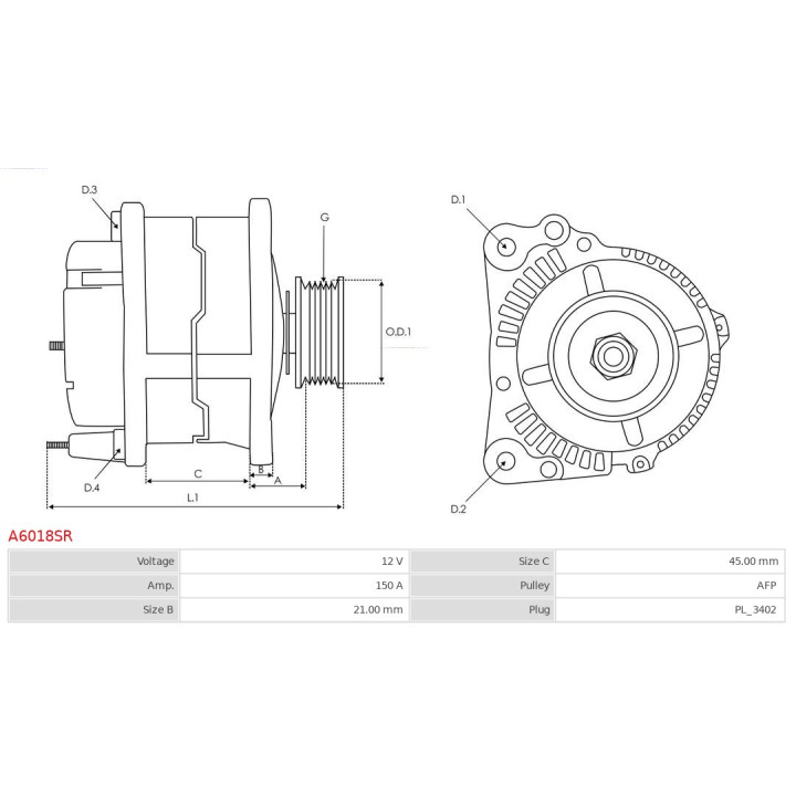 Alternator AS-PL A6018SR