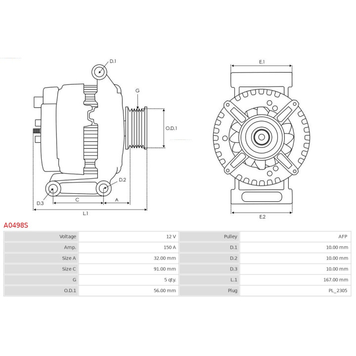 Alternator AS-PL A0498S