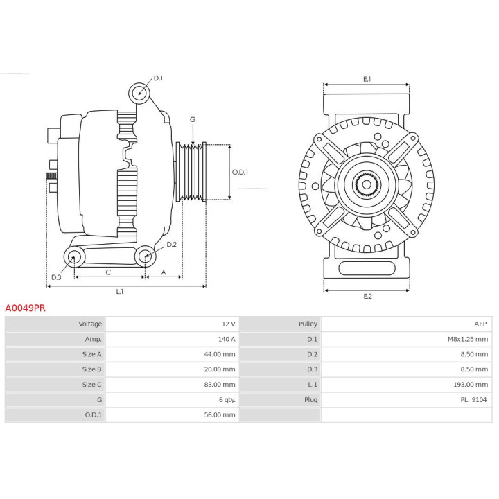 Alternator AS-PL A0049PR