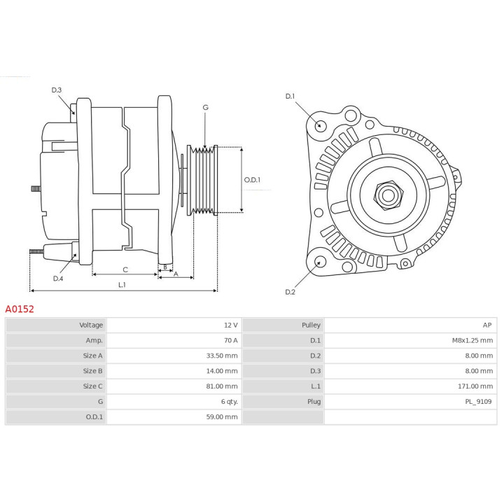 Alternator AS-PL A0152