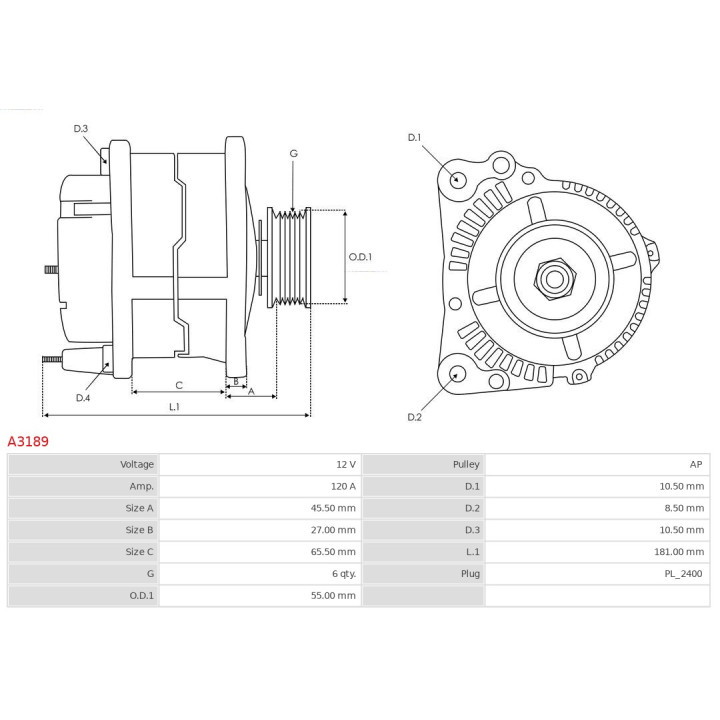 Alternator AS-PL A3189