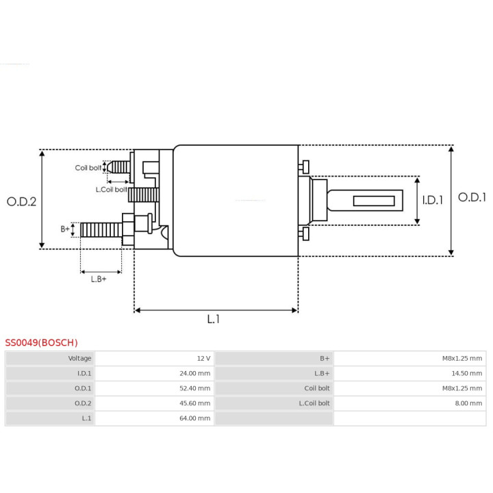 Włącznik elektromagnetyczny, rozrusznik AS-PL SS0049(BOSCH)