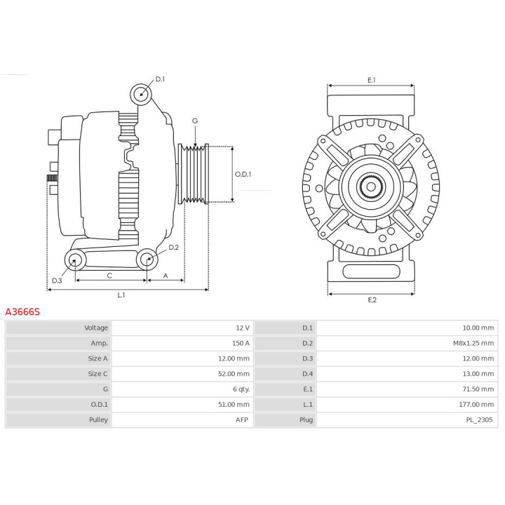Alternator AS-PL A3666S