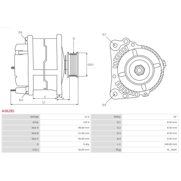 Alternator AS-PL A0628S