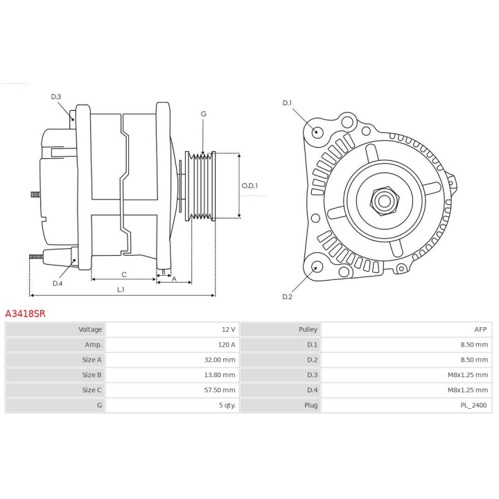 Alternator AS-PL A3418SR