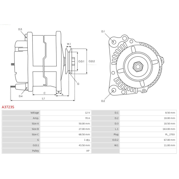 Alternator AS-PL A3723S