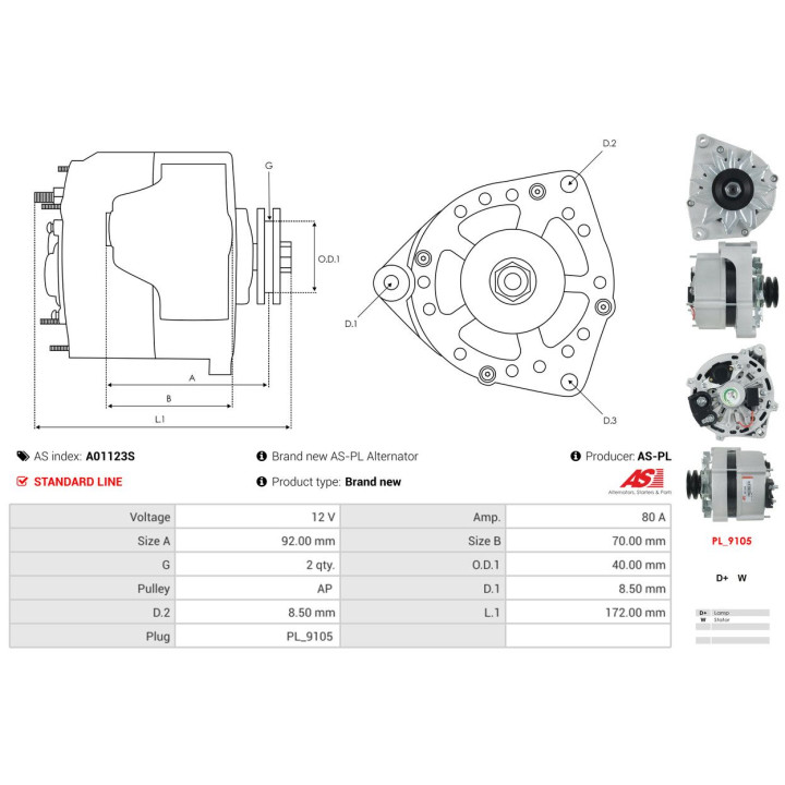 Alternator AS-PL A01123S