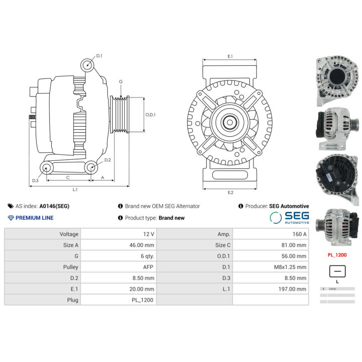 Alternator AS-PL A0146(SEG)