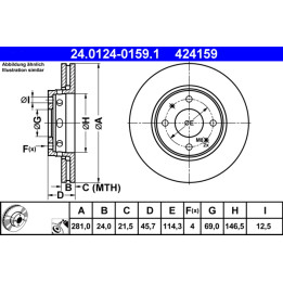 Tarcza hamulcowa ATE 24.0124-0159.1