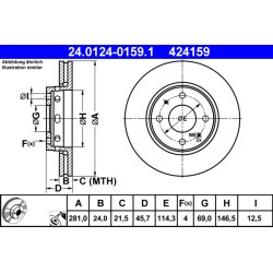 Tarcza hamulcowa ATE 24.0124-0159.1