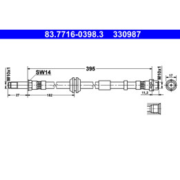 Przewód hamulcowy elastyczny ATE 83.7716-0398.3