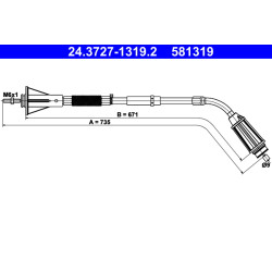 Linka hamulca ręcznego ATE 24.3727-1319.2