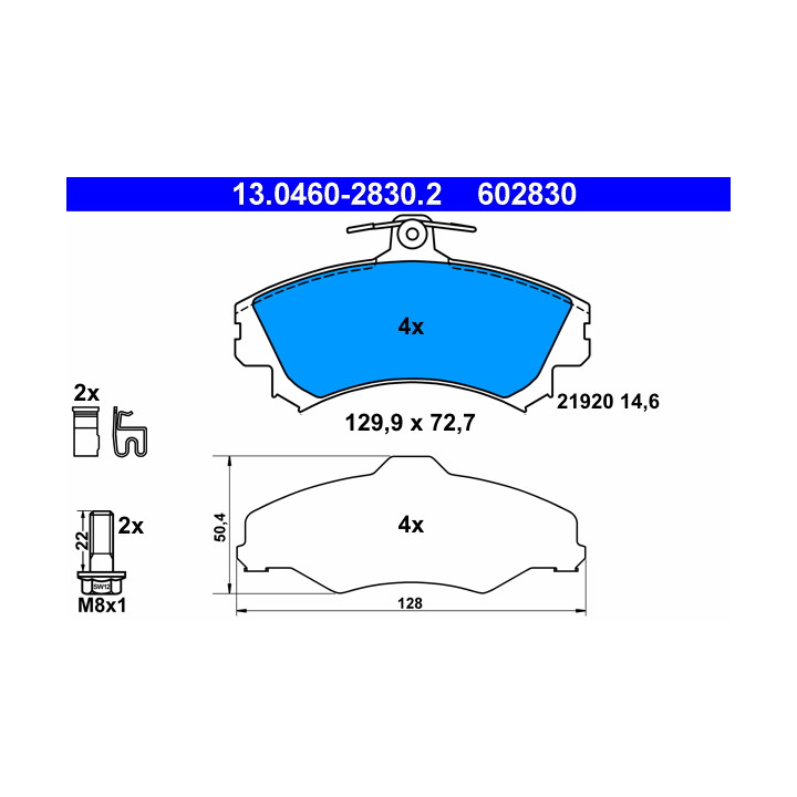 Klocki hamulcowe ATE 13.0460-2830.2