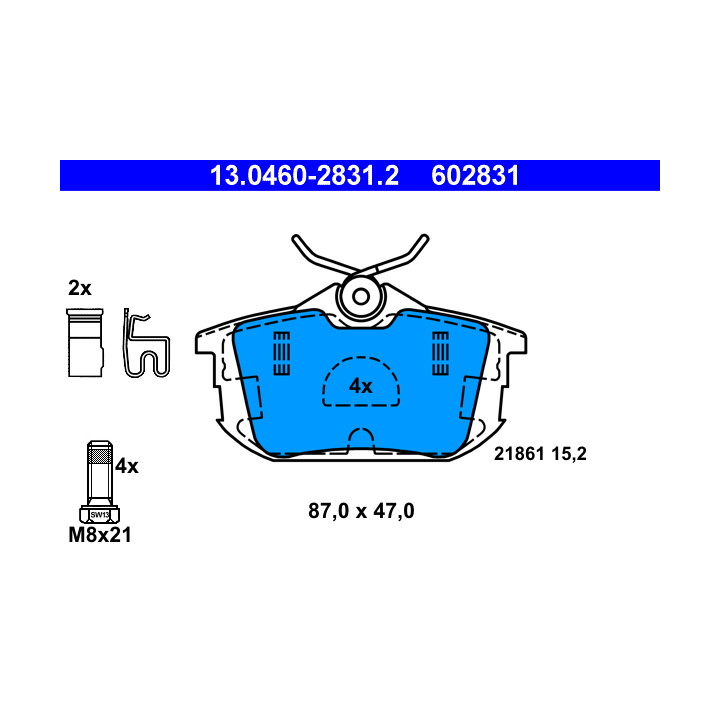 Klocki hamulcowe ATE 13.0460-2831.2