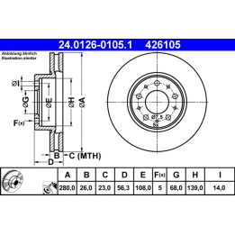 Tarcza hamulcowa ATE 24.0126-0105.1