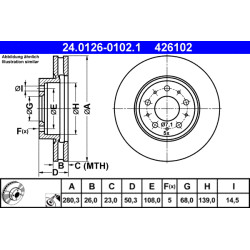 Tarcza hamulcowa ATE 24.0126-0102.1