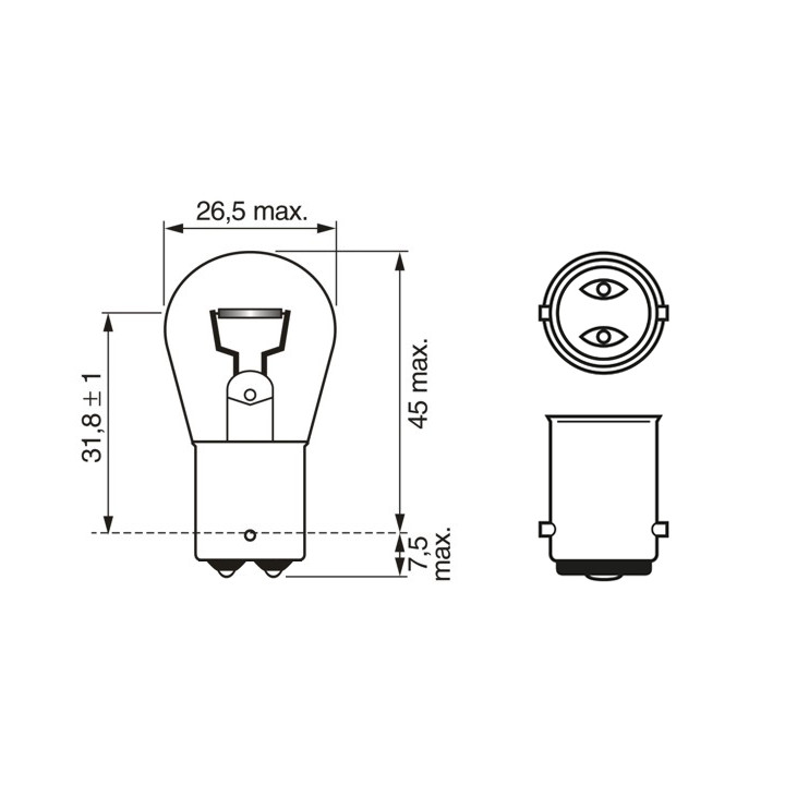 Żarówka lampy kierunkowskazu BOSCH 1 987 302 261