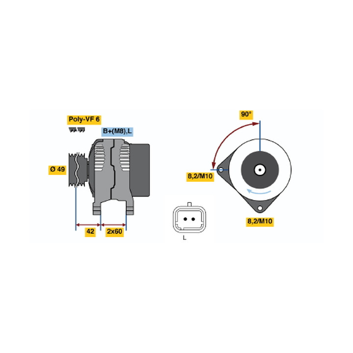 Alternator BOSCH 0 986 045 241